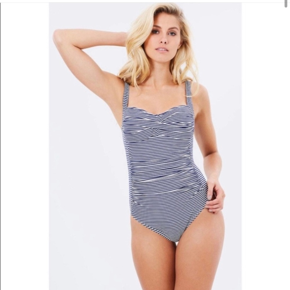 NWOT Blue & White Striped Swimsuit